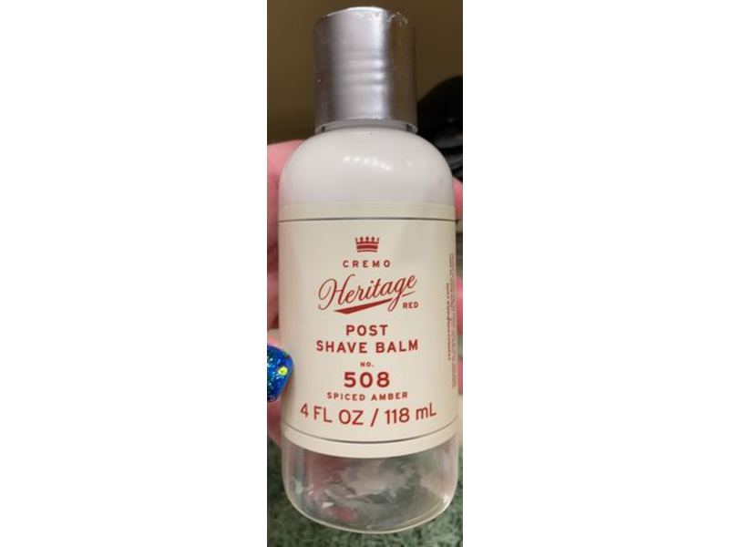 Cremo Heritage Red Post Shave Balm, 508 Spiced Amber, 4 fl oz/118 mL