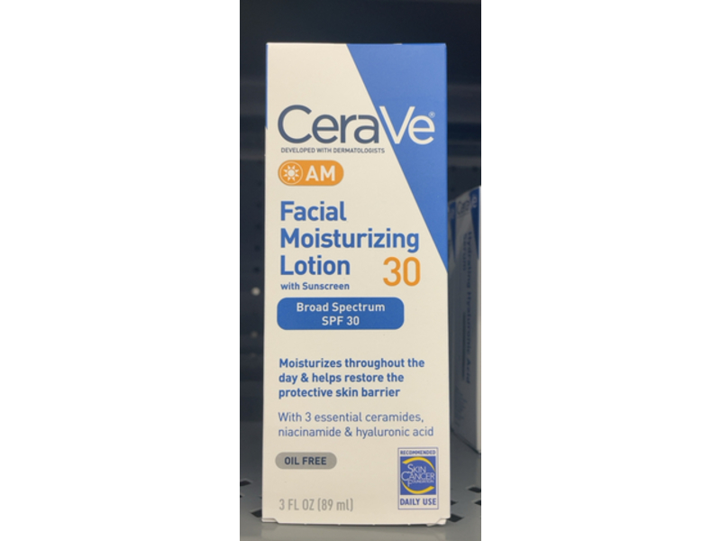 CeraVe Facial Moisturizing + Sunscreen Lotion, SPF 30, 3 fl oz/89 mL