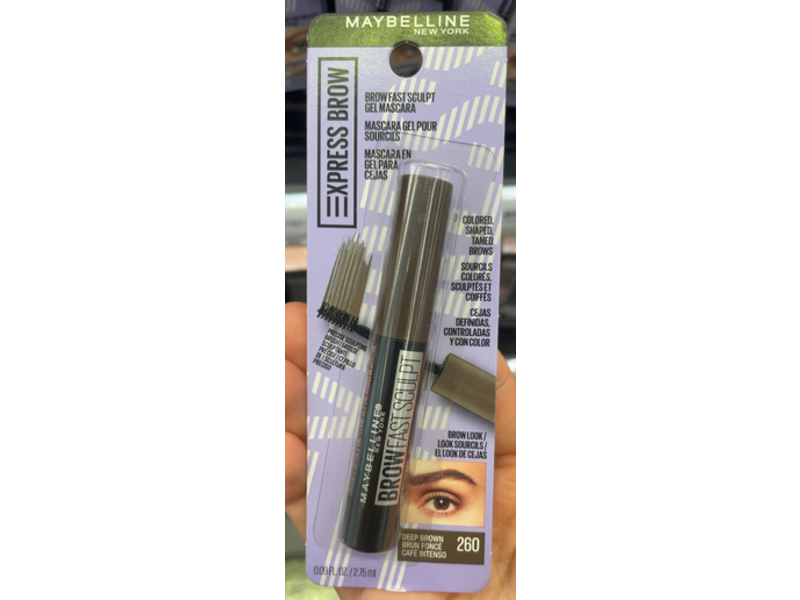 Maybelline Brow Fast Sculpt Gel Mascara, Deep Brown 260, 0.09 fl oz/2.75 mL