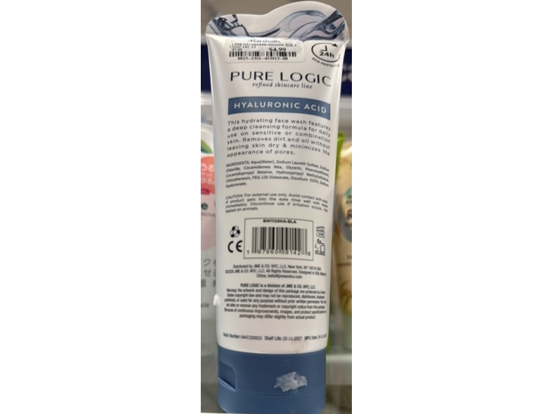 Pure Logic Hydrating Face Wash, Hyaluronic Acid, 8 fl oz/236 mL