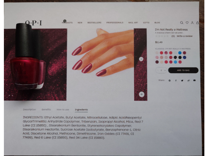 O.P.I Nail Lacquer, I'm Not Really A Waitress, 0.5 fl oz/15 mL