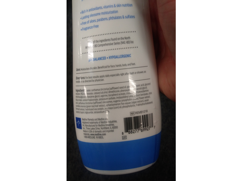 Medline Remedy Moisturizing Body Lotion, 12 fl oz/355 mL