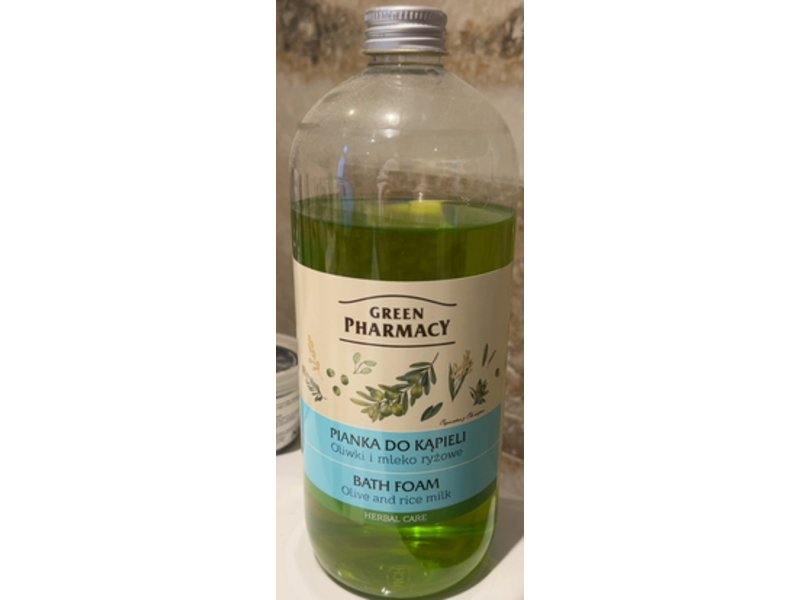 Green Pharmacy Bath Foam, Olive & Rice Milk, 1 L