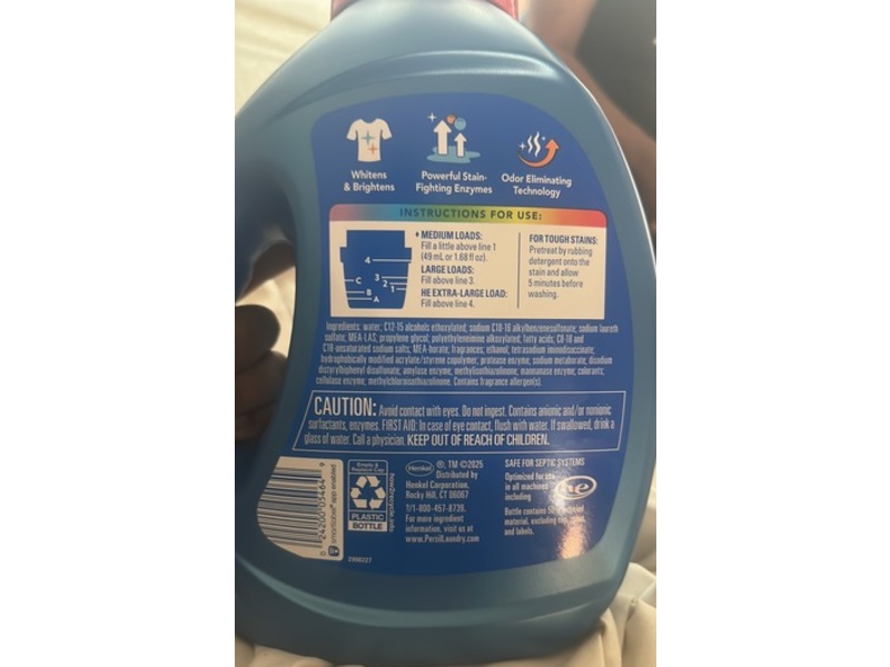 Persil Advanced Clean Liquid Laundry Detergent, OXI Power + Odor Fighting, 50 Loads, 84 fl oz/2.48 L