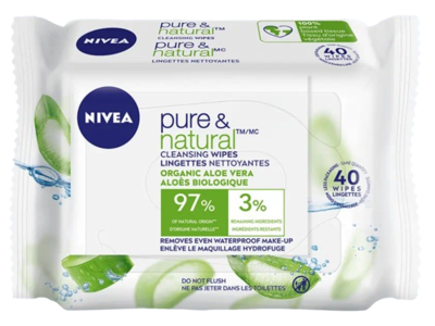 Nivea Pure & Natural Cleansing Wipes, 40 Count