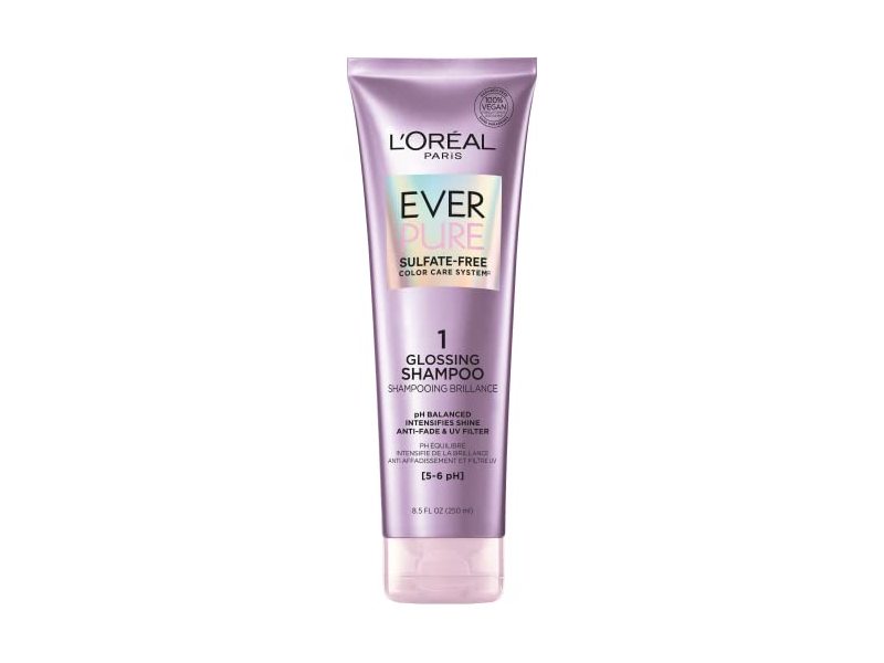 L'Oreal Paris Ever Pure 1 Sulfate-Free Glossing Shampoo, 8.5 fl oz/250 mL