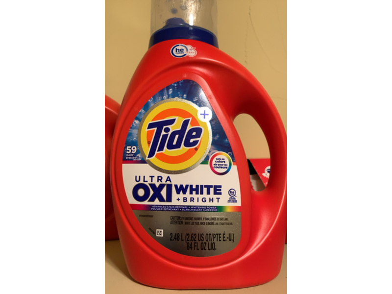 Tide+ Ultra Oxi White + Bright Laundry Detergent, 59 Loads, 84 fl oz/2.48 L