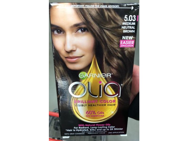 Garnier Olia Brilliant Color Permanent Color, 5.03 Medium Neutral Brown