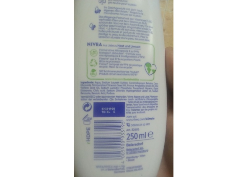 Nivea Shower Cream, Coconut & JoJoba Oil, 250 mL