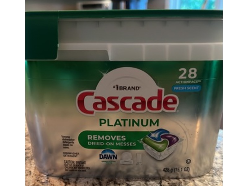 Cascade Platinum Dishwasher Detergent, Fresh Scent, 15.1 oz/428 g, 28 Count
