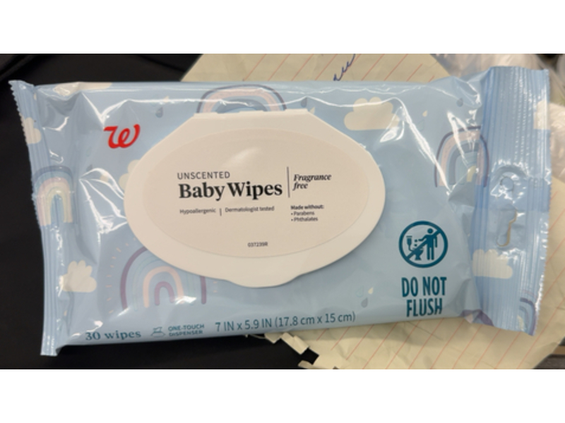 Walgreens Unscented Baby Wipes, 30 Count