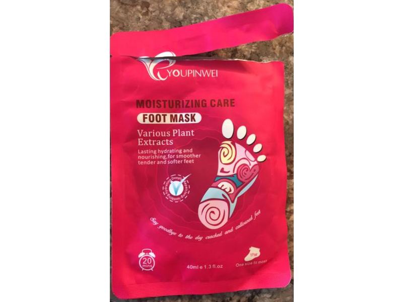 Youpinwei Moisturizing Care Foot Mask, 1.3 fl oz/40 mL, Pack Of 5