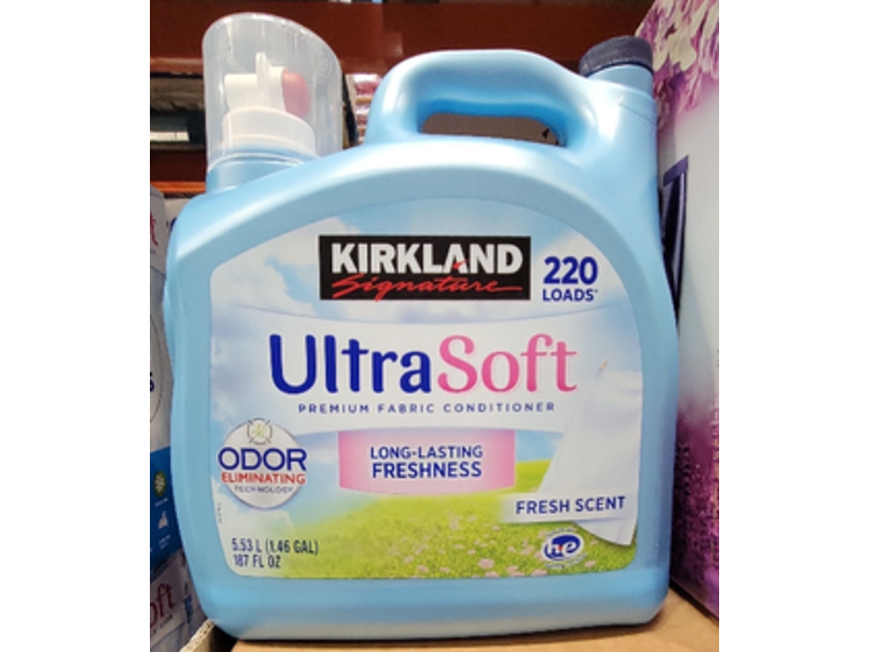 Kirkland Signature Ultra Soft Premium Fabric Conditioner, Fresh Scent, 220 Loads, 187 fl oz/5.53 L