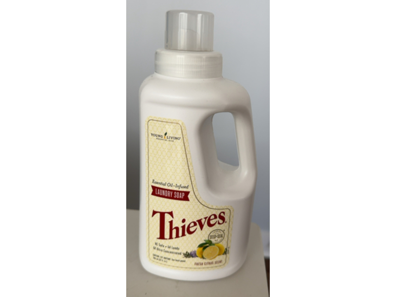 Young Living Thieves Laundary Soap, Fresh Citrus Scent, 64 Loads, 32 fl oz/946 mL, Pack Of 2