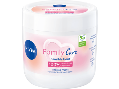 Nivea Family Care Moisturizing Cream, 100% Natural Almond Oil, 450 mL