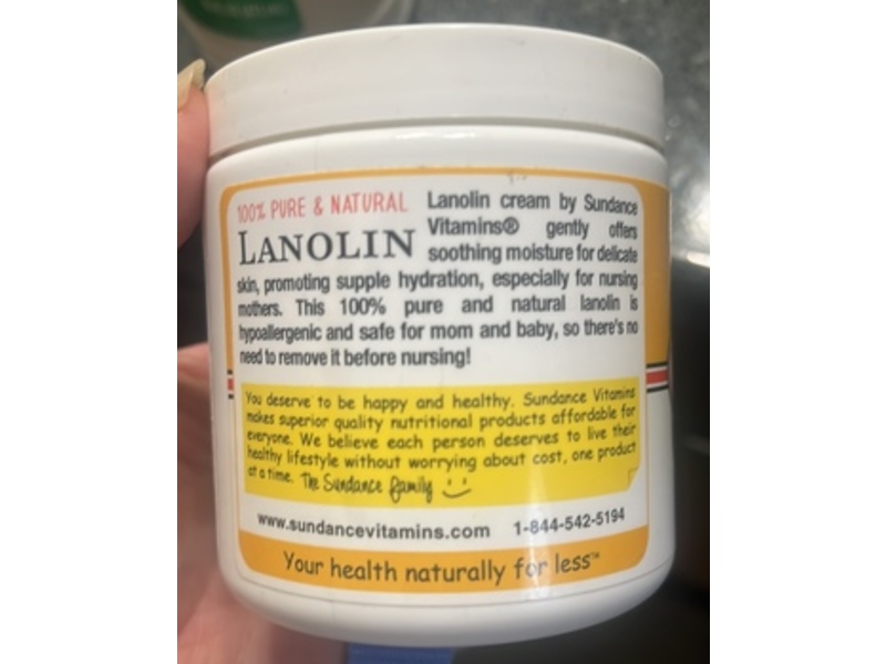 Sundance Vitamins Moisturizing & Soothing Lanolin Cream, 7 fl oz/207 mL