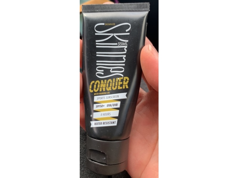 Skinnies Conquer Sports Sunscreen, Manuka Oil, SPF 50+, 1.2 oz/35 mL