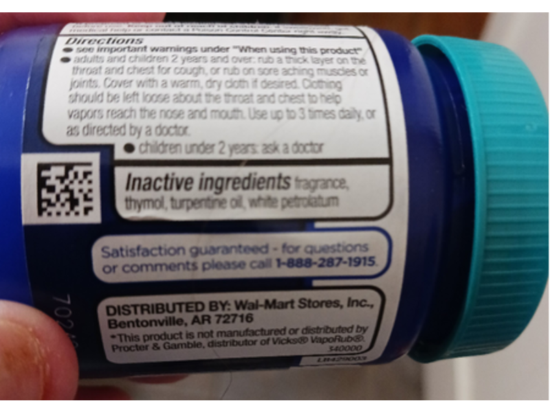 Equate Vaporizing Rub Ointment, 3.53 oz/100 g