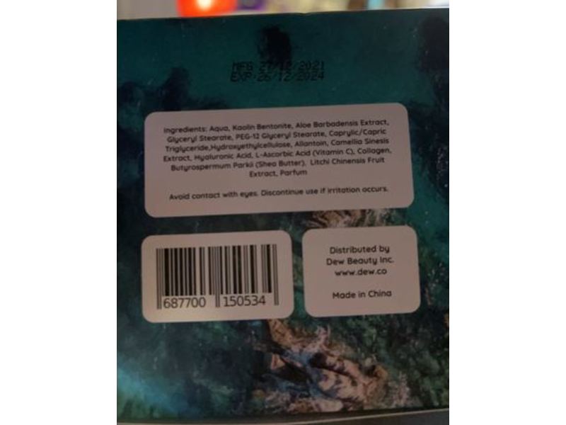 Dew of the Gods Fiji Fuji Collagen Whip Vitamin Mask, 3.52 oz/100 g