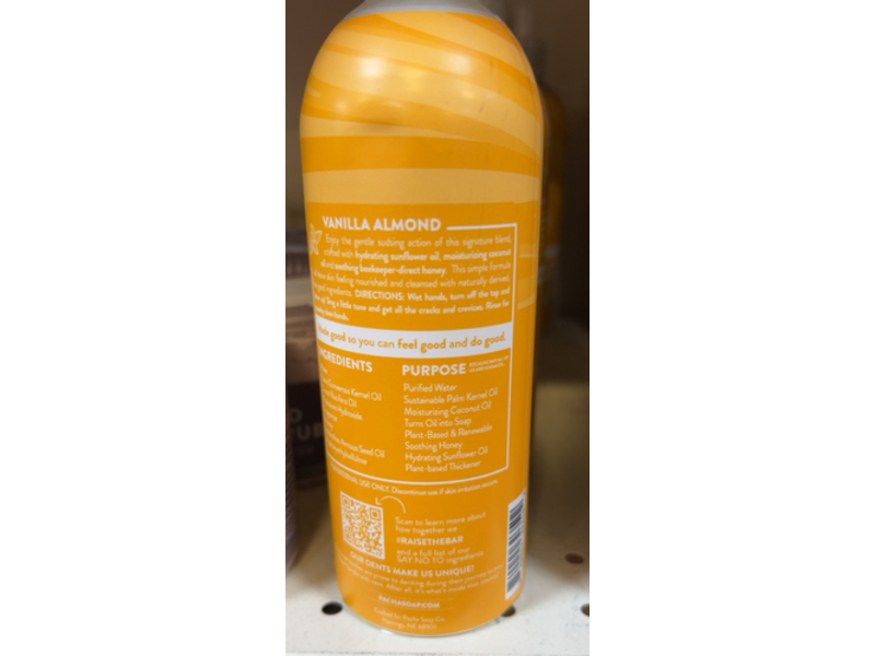 Pacha Soap Co Liquid Hand Soap, Vanilla & Almond, 12 fl oz/354 mL