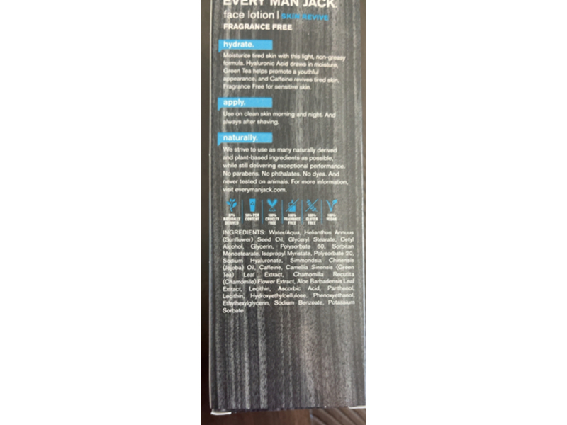 Every Man Jack Revive Daily Hydrating Face Lotion, 2.5 fl oz/73 mL
