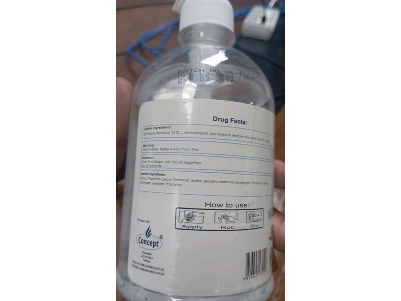 Concept Hand Sanitizer Gel, 16.9 fl oz/500 mL