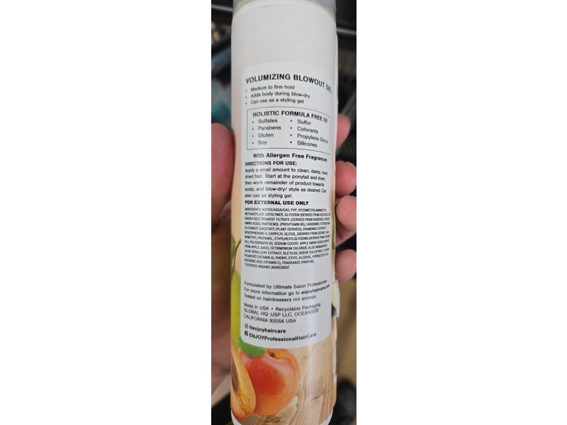 Enjoy Holistic Volumizing Blowout Gel, 10.1 fl oz/300 mL