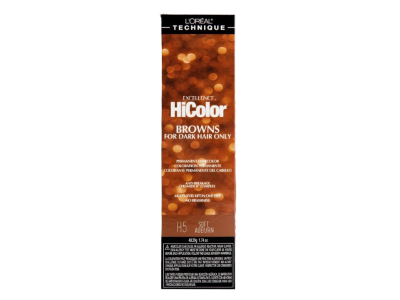 L’Oreal Technique Excellence Hicolor Browns Permanent Hair Color, H5 Soft Auburn, 1.74 oz/49.29 g