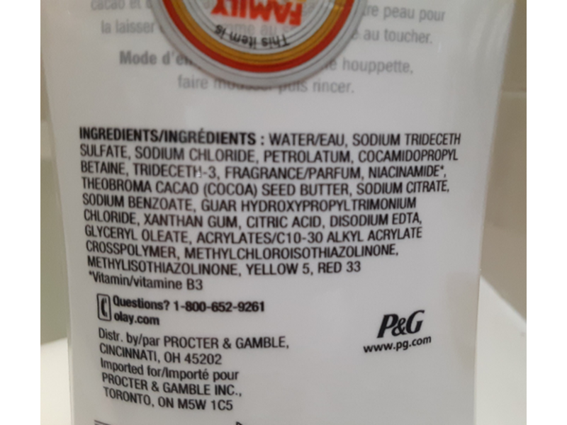 Olay Ultra Moisture Body Wash, Cocoa Butter, 22 fl oz/650 mL, Pack Of 4