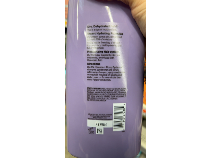 L'Oreal Paris Elvive Hyaluron + Plump 72h Hydrating Conditioner, 26.5 fl oz/785 mL