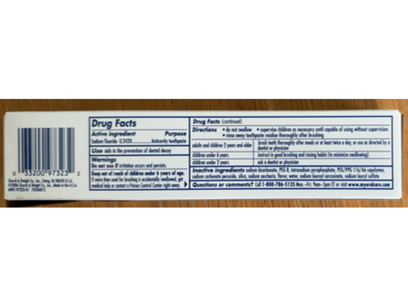 Arm & Hammer Advance White Toothpaste, Fresh Mint, 2.8 oz/79.4 g