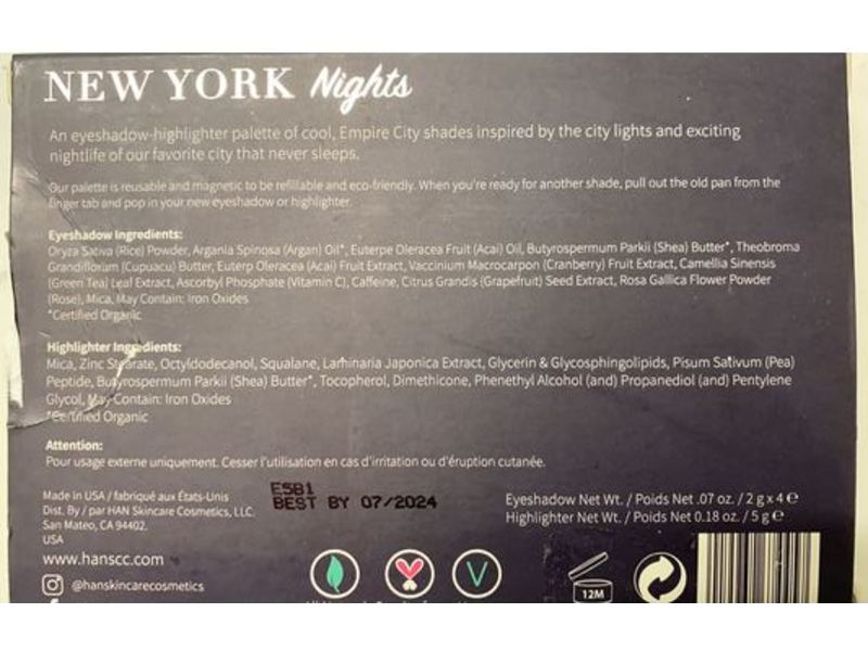 HAN New York Nights Eyeshadow Highlighter Palette Set