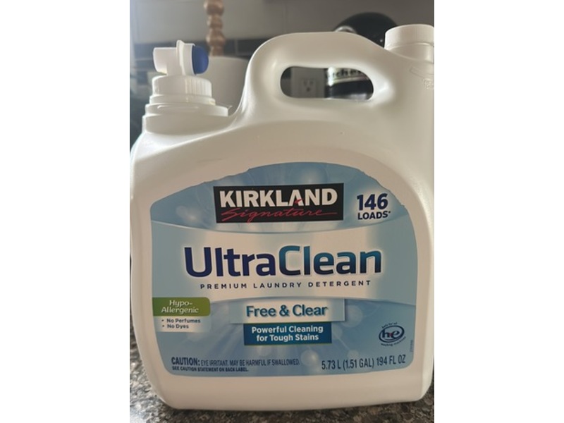 Kirkland Signature Ultraclean Premium Laundry Detergent, Free & Clear, 194 fl oz/5.73 L, 146 Loads