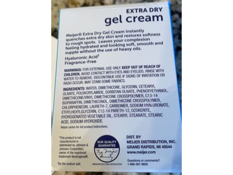Meijer Extra Dry Gel Cream, Fragrance Free, 1.7 oz/48 g