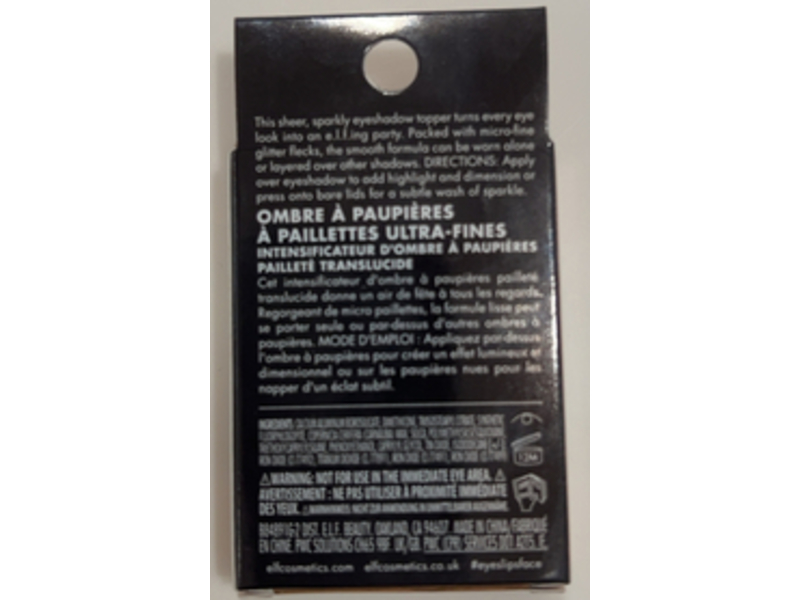 e.l.f. Fine As Fleck Glitter Eyeshadow, Champagne Showers, 0.07 oz/2 g