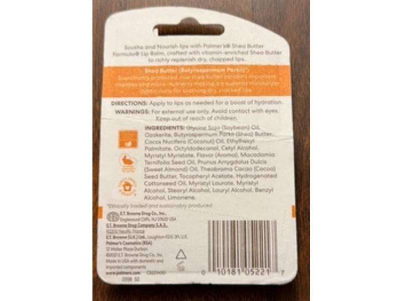 Palmer's Raw Shea Nourish Lip Balm Duo, Vitamin E, 0.30 oz/8 g