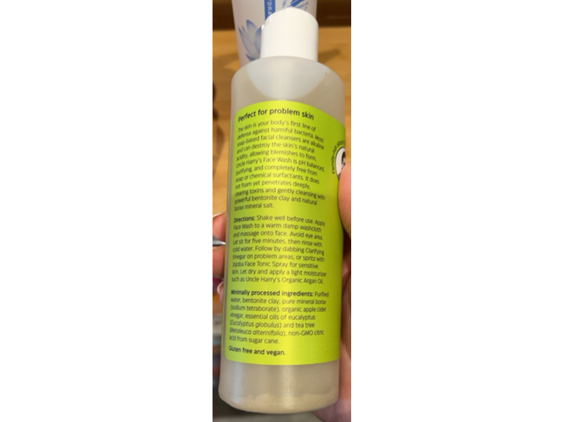 Uncle Harry's Face Wash, Eucalyptus & Tea Tree, 8 fl oz/237 mL