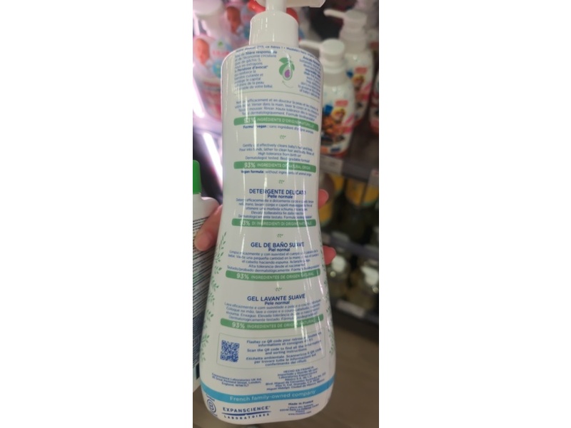 Mustela Hand & Body Gentle Cleansing Gel, 25.35 fl oz/750 mL