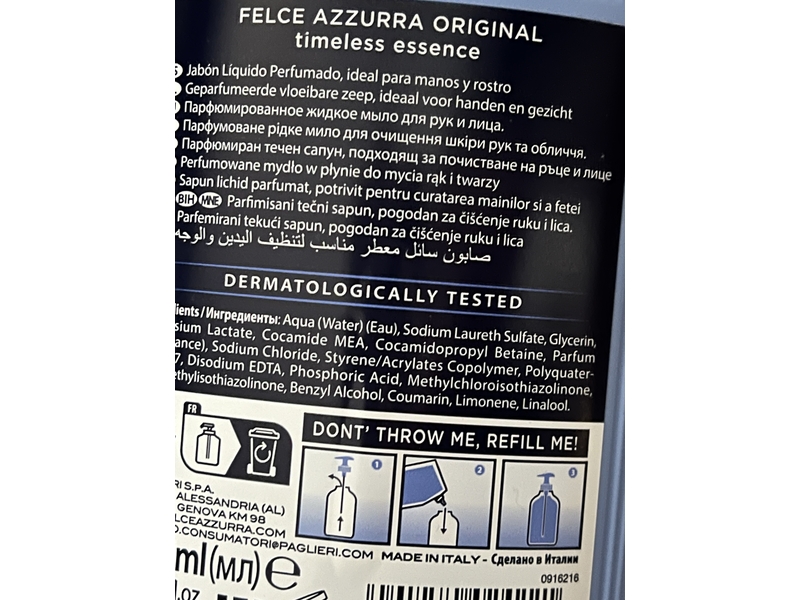 Felce Azzurra Liquid Soap Classic 300ml 10.1oz, Pack of 2