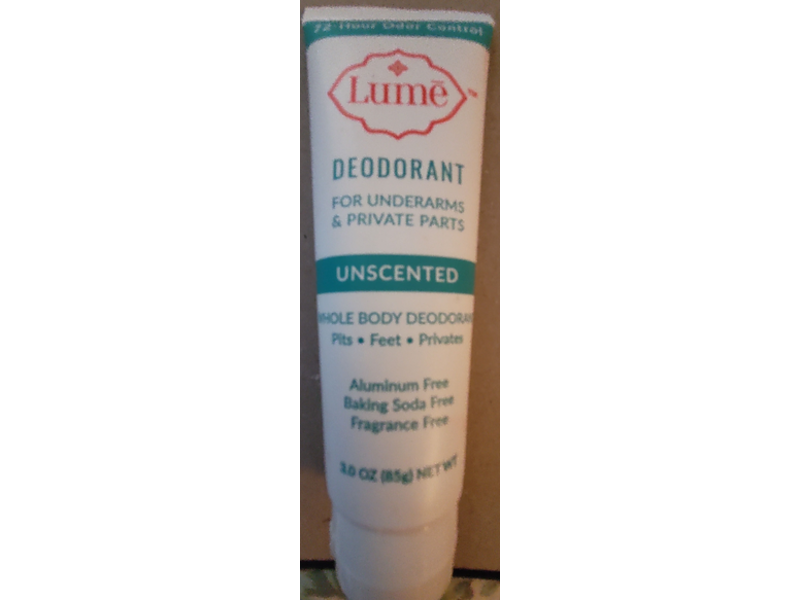Lume Deodorant, Unscented, 3.0 oz/85 g