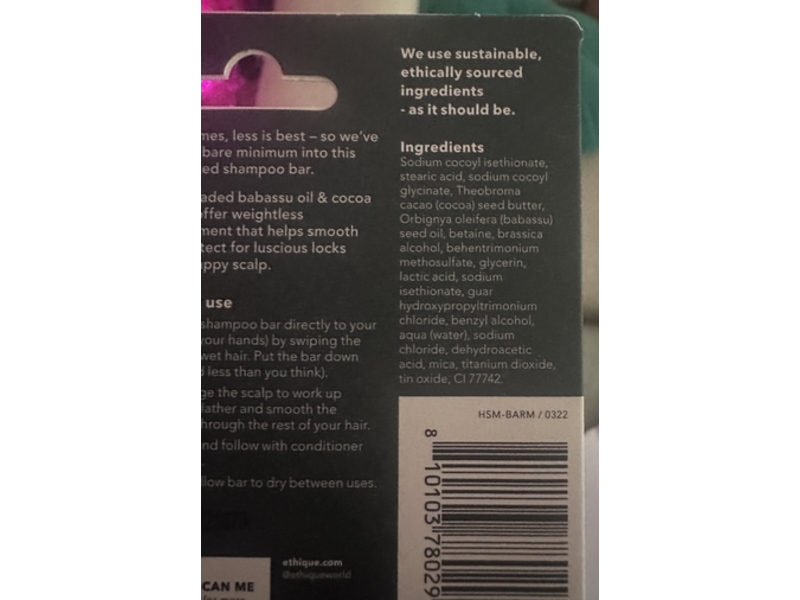 Ethique Solid Shampoo Bar, 0.53 oz/15 g