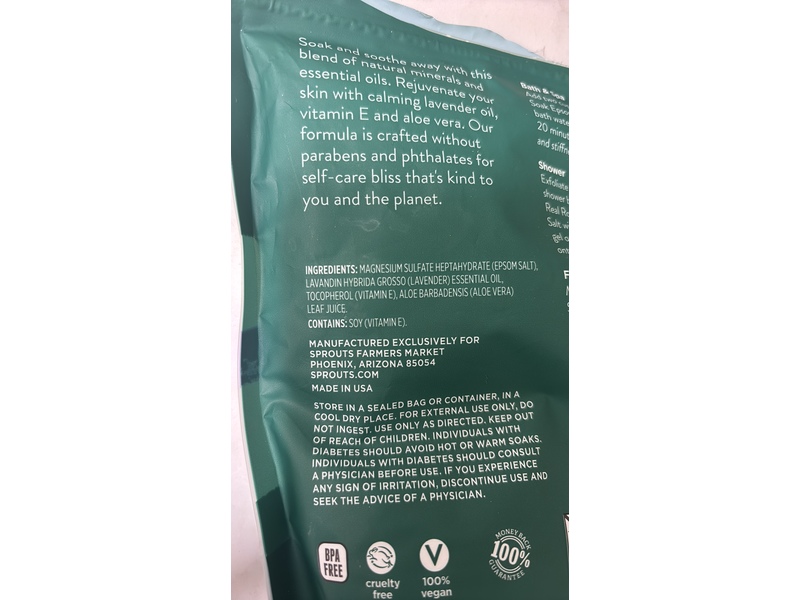 Real Root By Sprouts Relaxing Soak Epsom Salt, Lavender, 32 oz/907 g