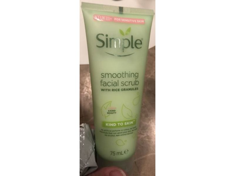 Simple Smoothing Facial Scrub, Rice Granules, 75 mL