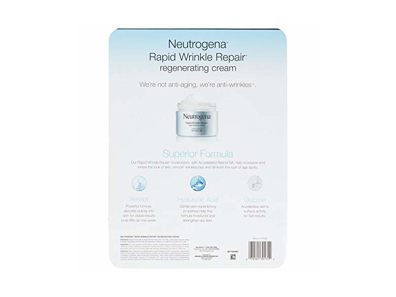 Neutrogena Rapid Wrinkle Repair Retinol Regenerating Cream, 1.7 oz/48 g, Pack Of 2