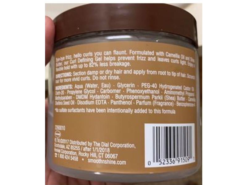 Schwarzkopf Smooth 'N Shine Curl Defining Gel, Camellia Oil & Shea Butter, 16 oz/453 g