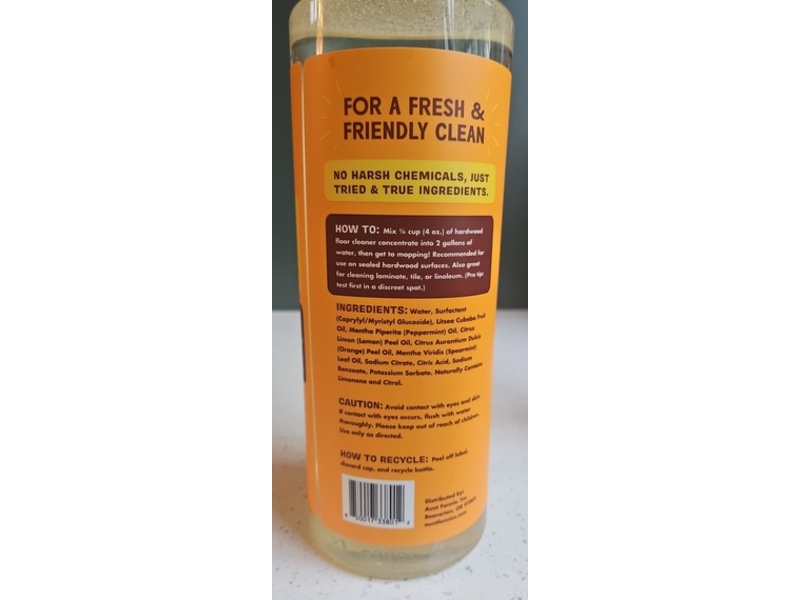 Aunt Fannie's Ultra Concentrated Hardwood Floor Cleaner, Bright Lemon, 32 fl oz/946 mL