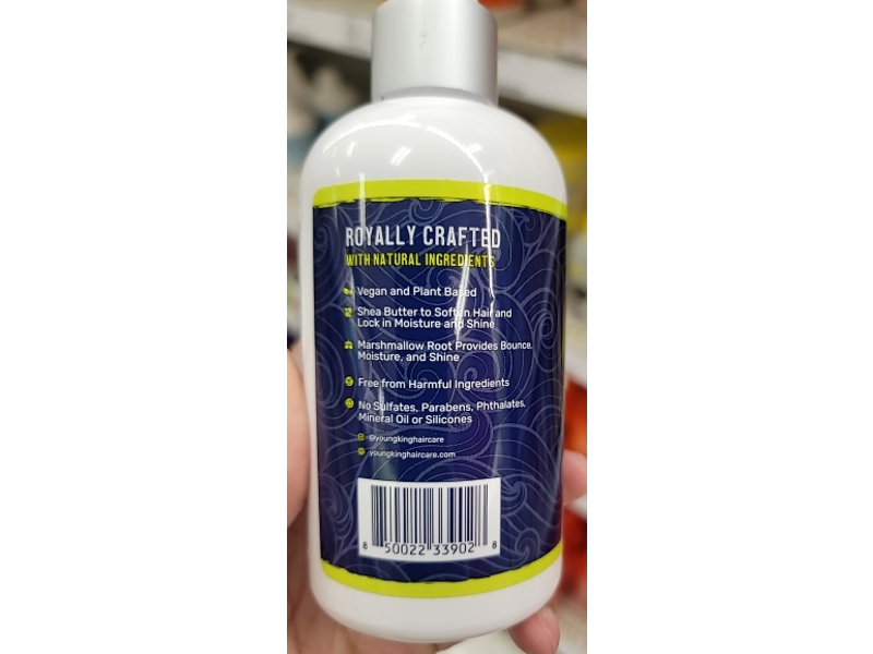 Young King Softens & Defines Curling Cream, Shea Butter & Marshmallow Root, 8 oz/227 g