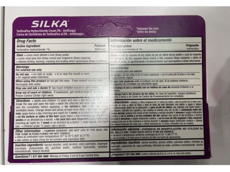 Silka Athlete's Foot Antifungal Cream, 1 oz/30 g