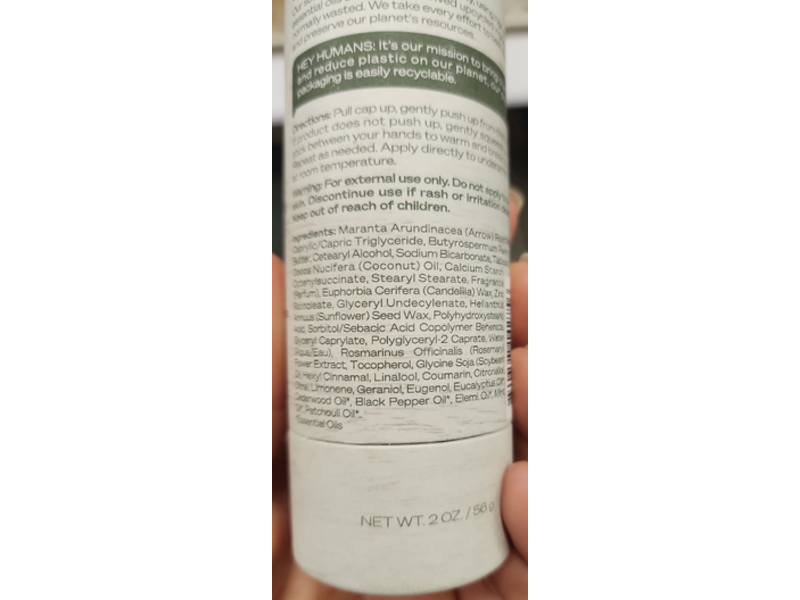 Hey Humans Natural Deodorant, Cedarwood Sage, 2 oz/56 g