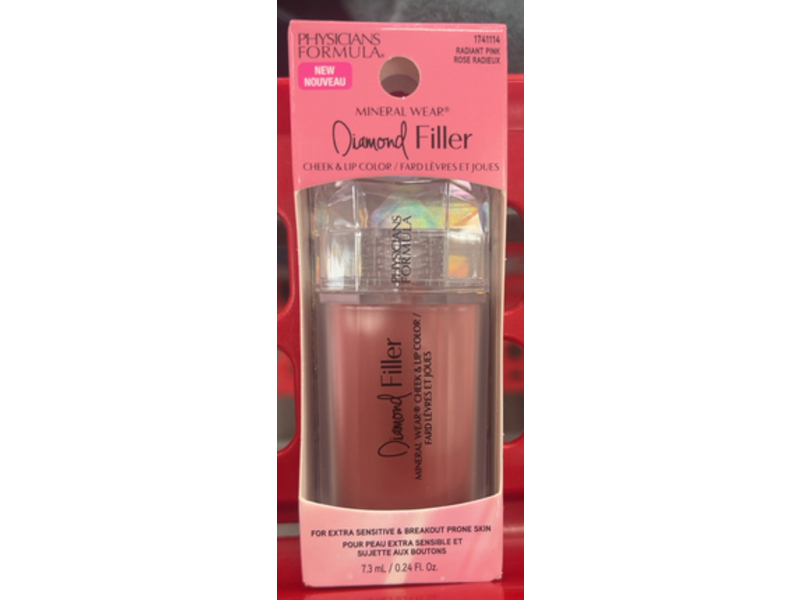 Physicians Formula Mineral Wear Diamond Filler Cheek & Lip Color, Radiant Pink, 0.24 fl oz/7.3 mL